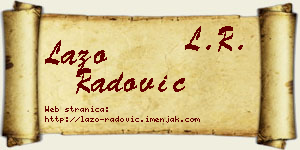 Lazo Radović vizit kartica